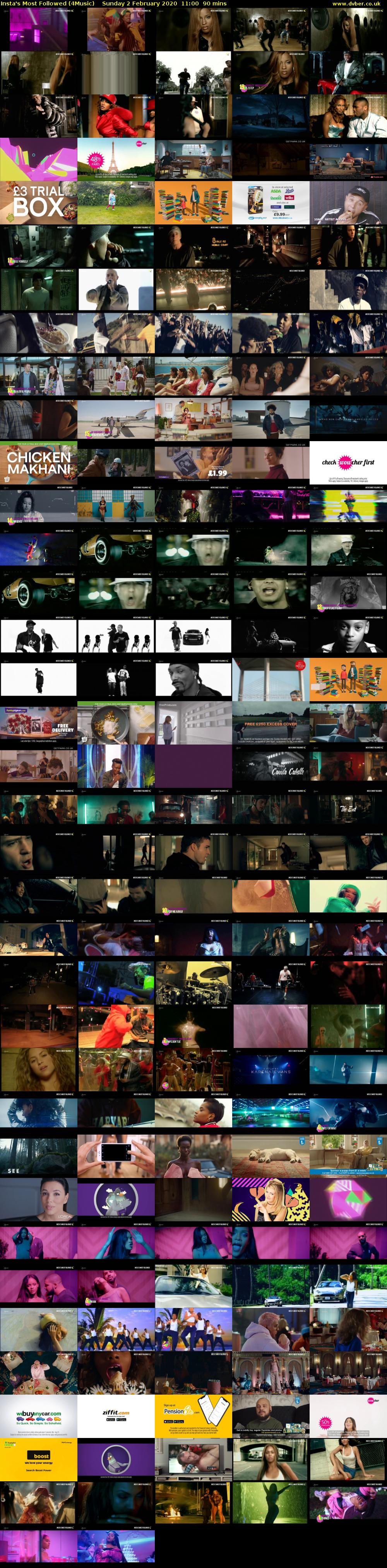 Insta's Most Followed (4Music) Sunday 2 February 2020 11:00 - 12:30