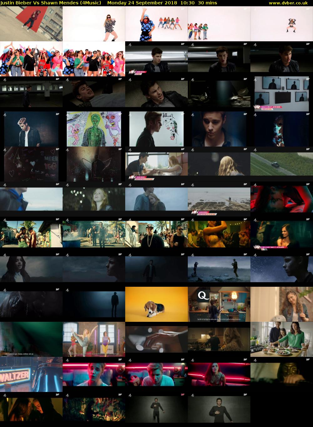 Justin Bieber Vs Shawn Mendes (4Music) Monday 24 September 2018 10:30 - 11:00