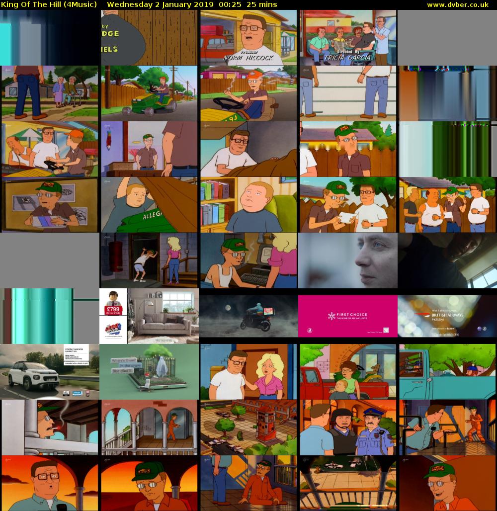 King Of The Hill (4Music) Wednesday 2 January 2019 00:25 - 00:50