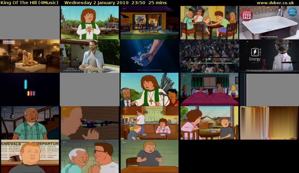 King Of The Hill (4Music) Wednesday 2 January 2019 23:50 - 00:15