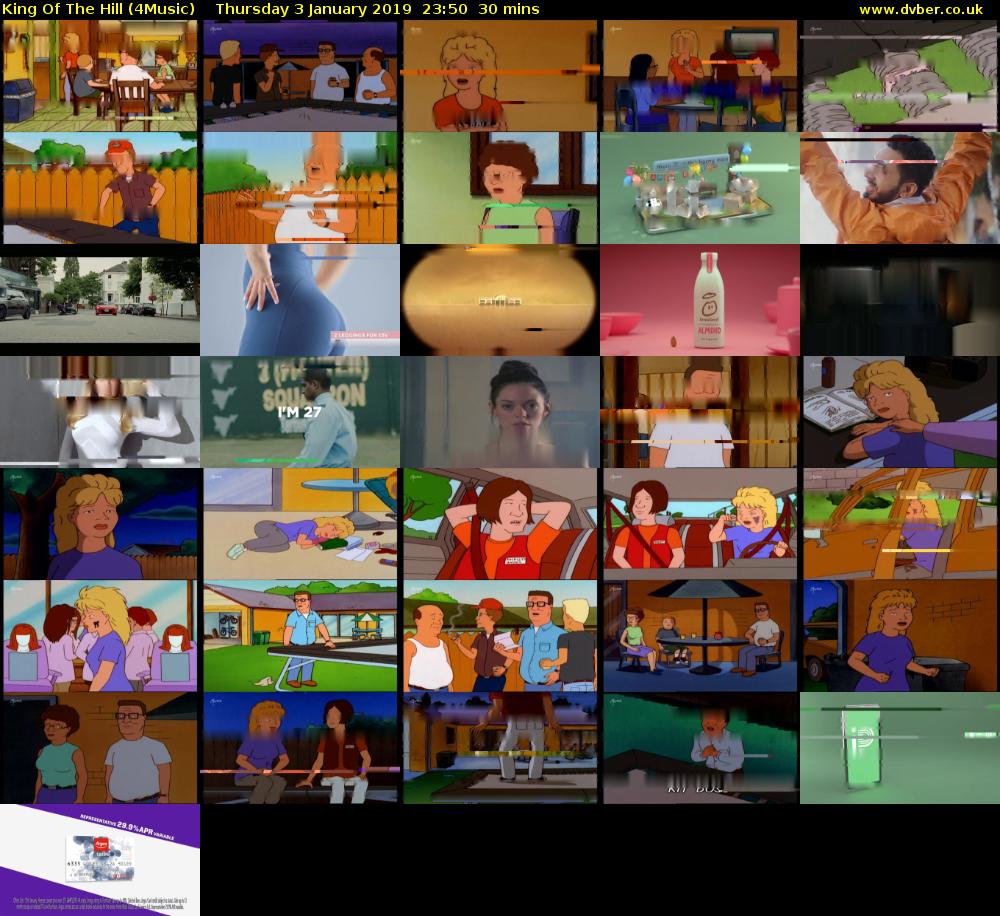 King Of The Hill (4Music) Thursday 3 January 2019 23:50 - 00:20