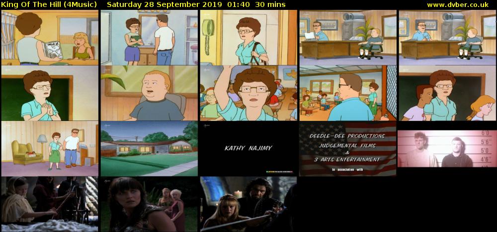 King Of The Hill (4Music) Saturday 28 September 2019 01:40 - 02:10