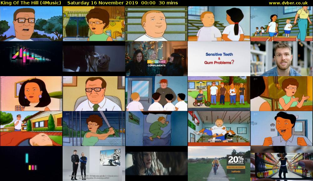 King Of The Hill (4Music) Saturday 16 November 2019 00:00 - 00:30