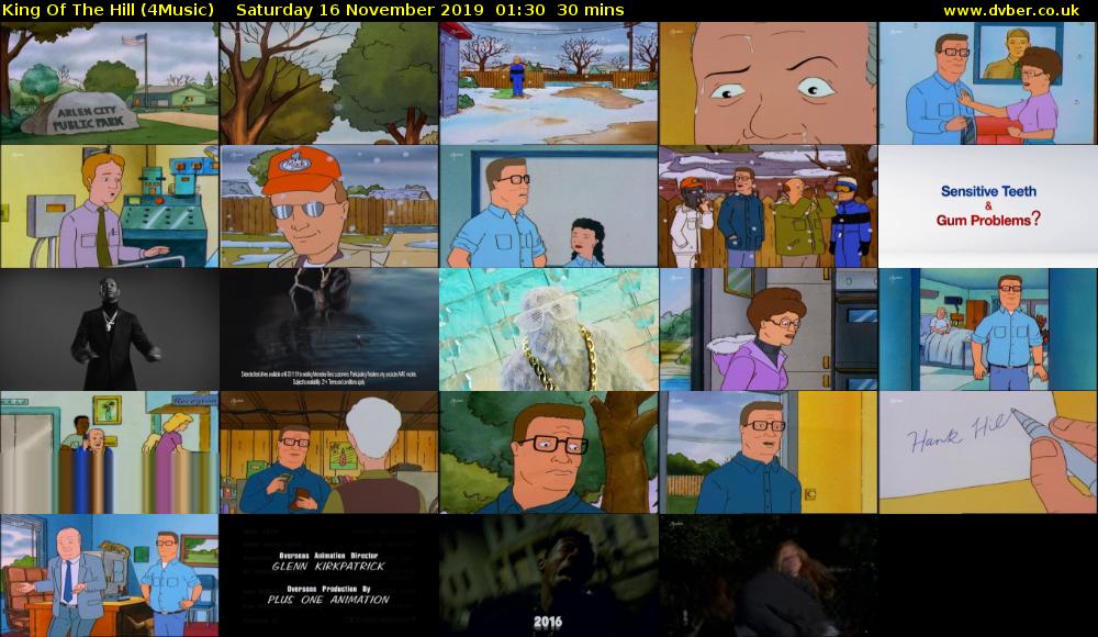 King Of The Hill (4Music) Saturday 16 November 2019 01:30 - 02:00