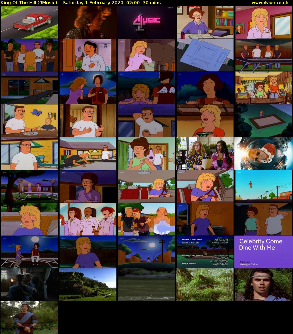 King Of The Hill (4Music) Saturday 1 February 2020 02:00 - 02:30