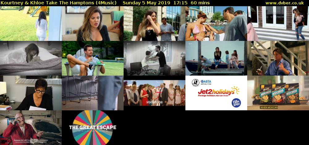 Kourtney & Khloe Take The Hamptons (4Music) Sunday 5 May 2019 17:15 - 18:15