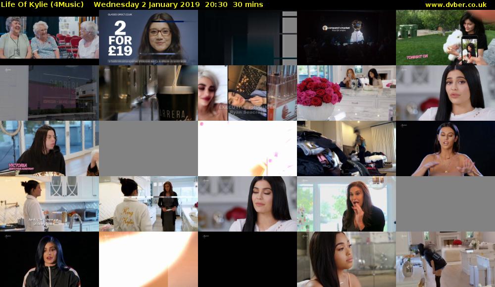 Life Of Kylie (4Music) Wednesday 2 January 2019 20:30 - 21:00