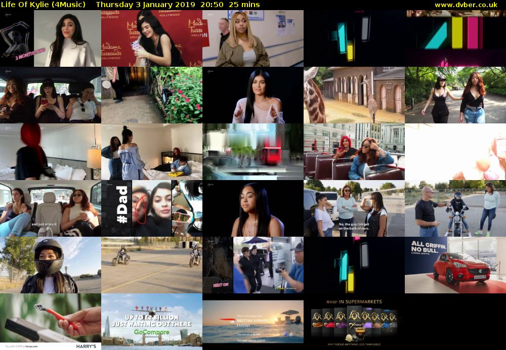 Life Of Kylie (4Music) Thursday 3 January 2019 20:50 - 21:15