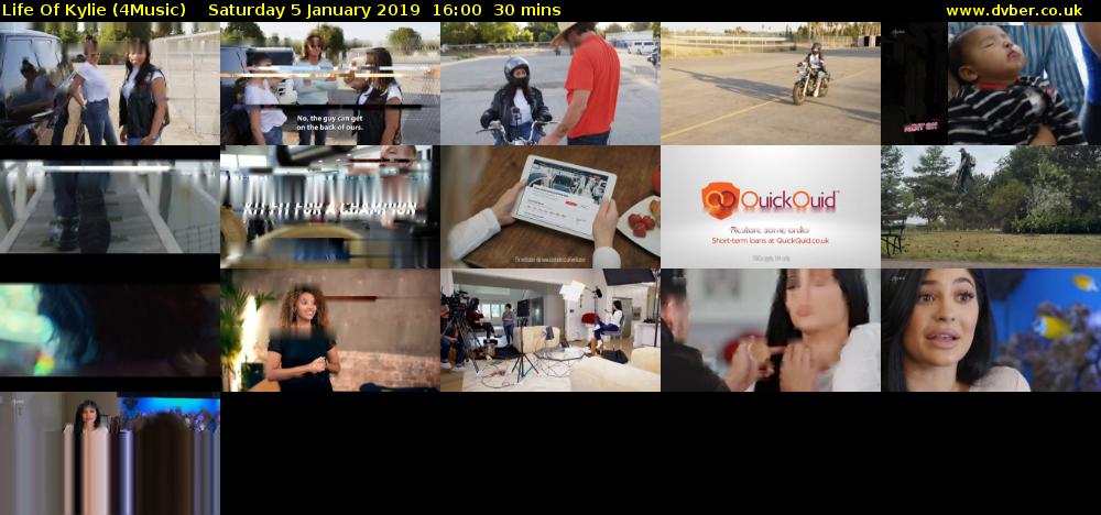 Life Of Kylie (4Music) Saturday 5 January 2019 16:00 - 16:30