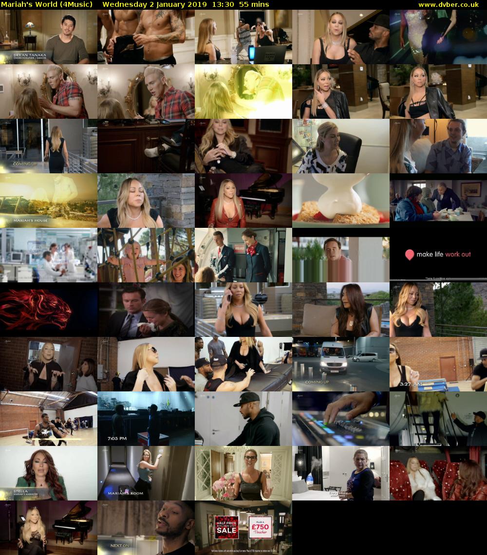 Mariah's World (4Music) Wednesday 2 January 2019 13:30 - 14:25