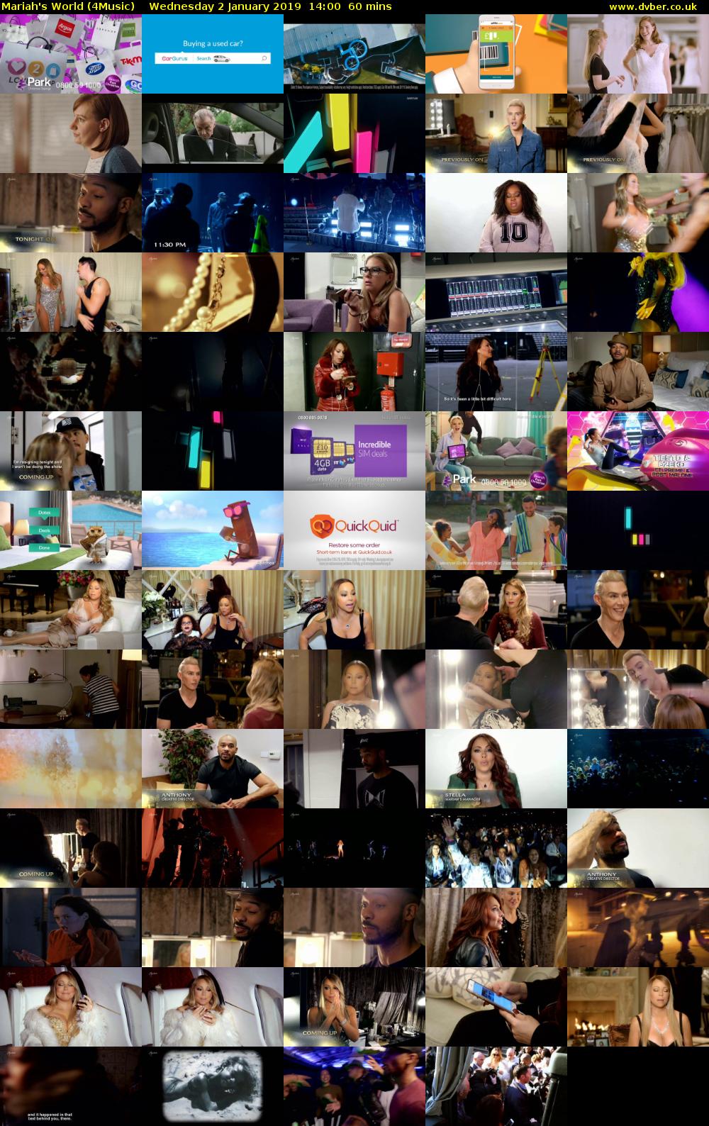 Mariah's World (4Music) Wednesday 2 January 2019 14:00 - 15:00