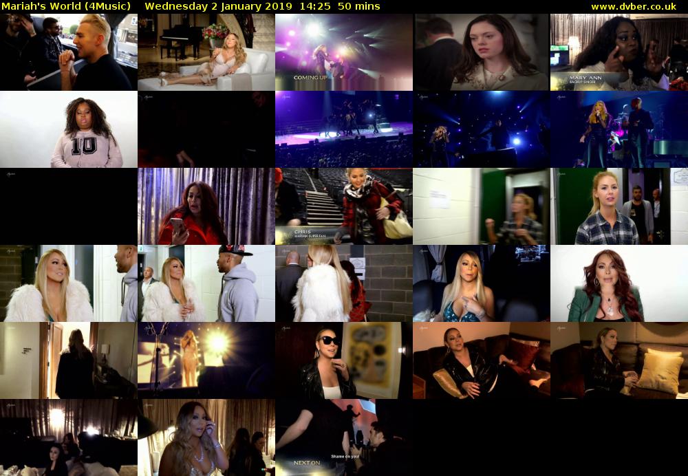 Mariah's World (4Music) Wednesday 2 January 2019 14:25 - 15:15