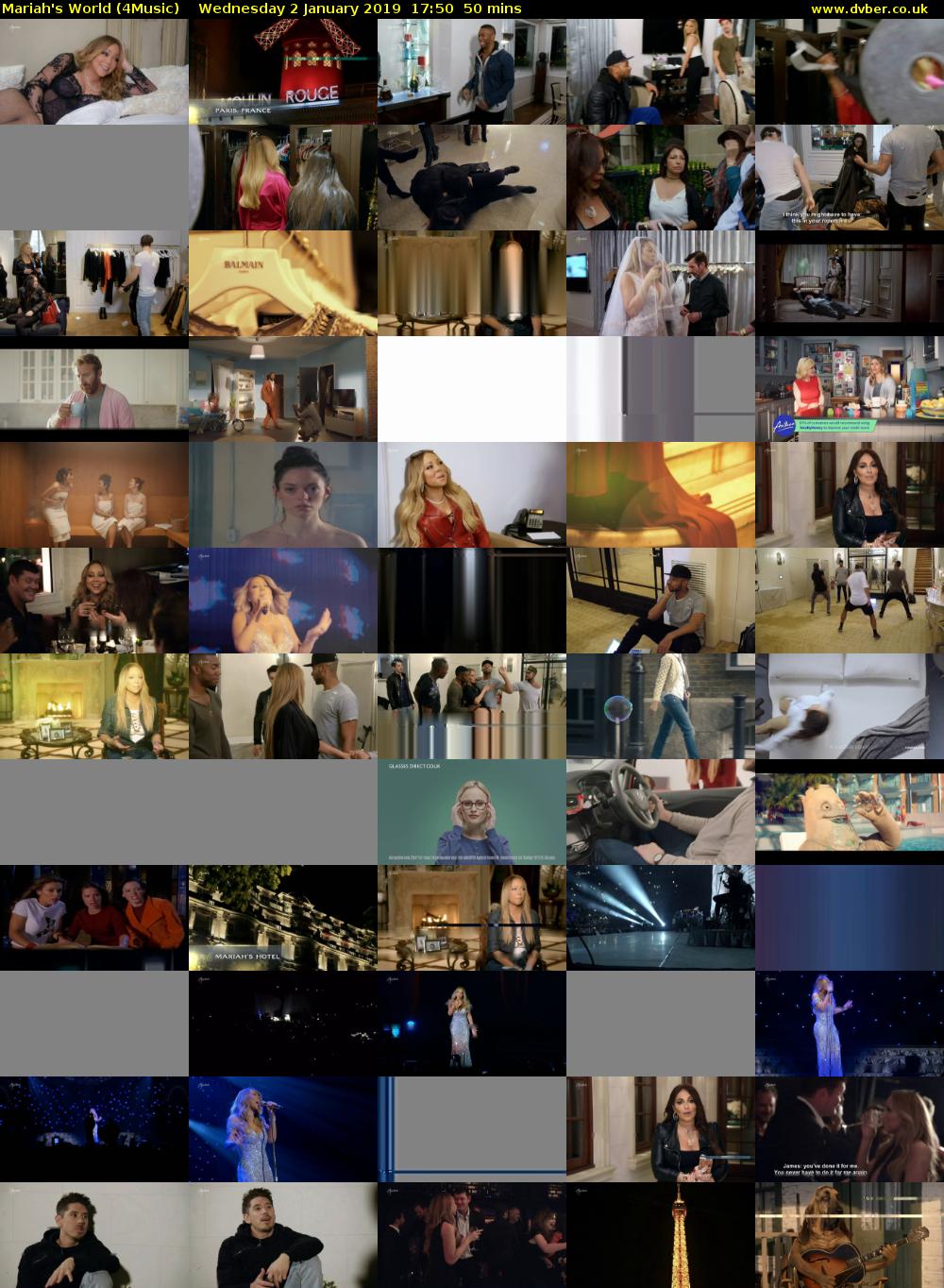 Mariah's World (4Music) Wednesday 2 January 2019 17:50 - 18:40