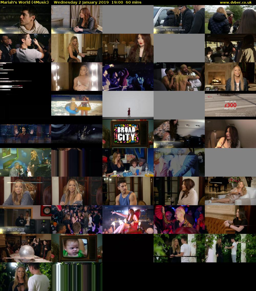 Mariah's World (4Music) Wednesday 2 January 2019 19:00 - 20:00