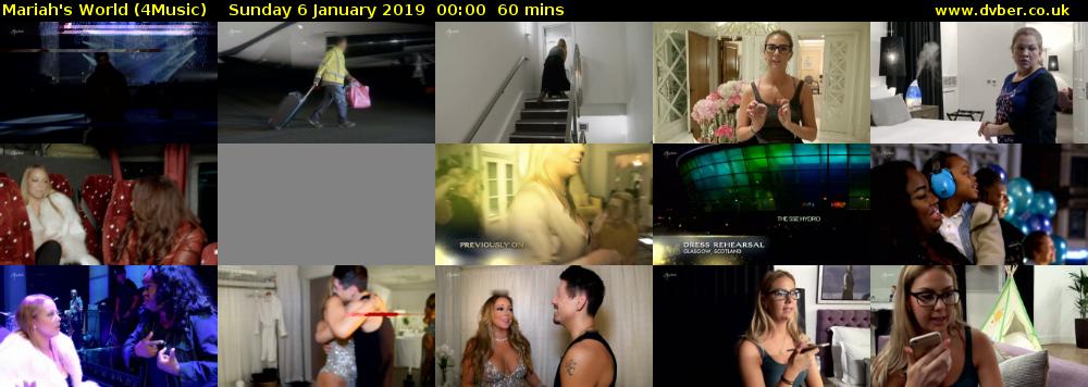 Mariah's World (4Music) Sunday 6 January 2019 00:00 - 01:00