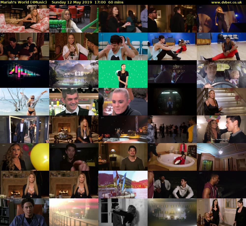 Mariah's World (4Music) Sunday 12 May 2019 17:00 - 18:00