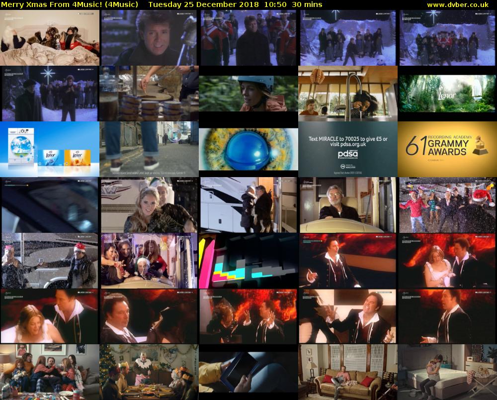 Merry Xmas From 4Music! (4Music) Tuesday 25 December 2018 10:50 - 11:20