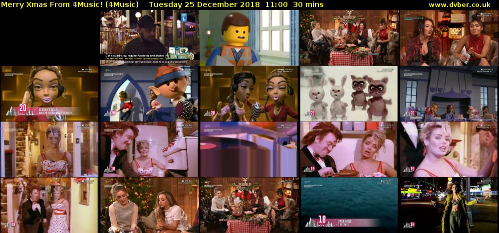 Merry Xmas From 4Music! (4Music) Tuesday 25 December 2018 11:00 - 11:30
