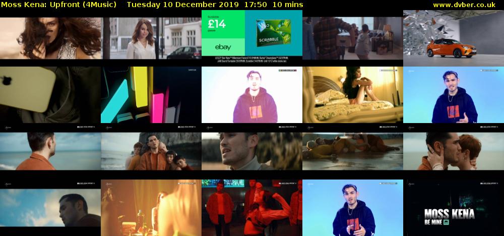 Moss Kena: Upfront (4Music) Tuesday 10 December 2019 17:50 - 18:00