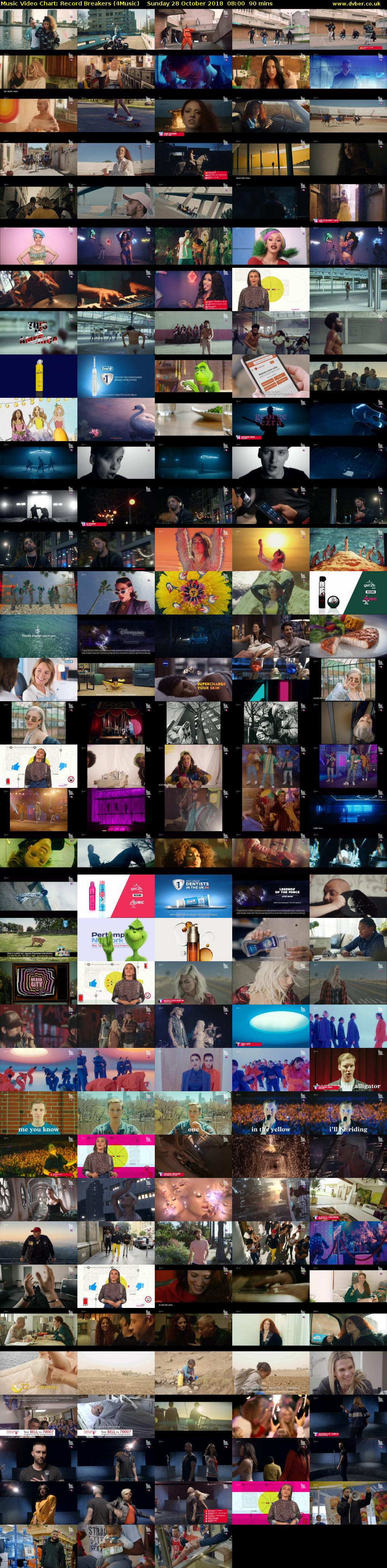 Music Video Chart: Record Breakers (4Music) Sunday 28 October 2018 08:00 - 09:30