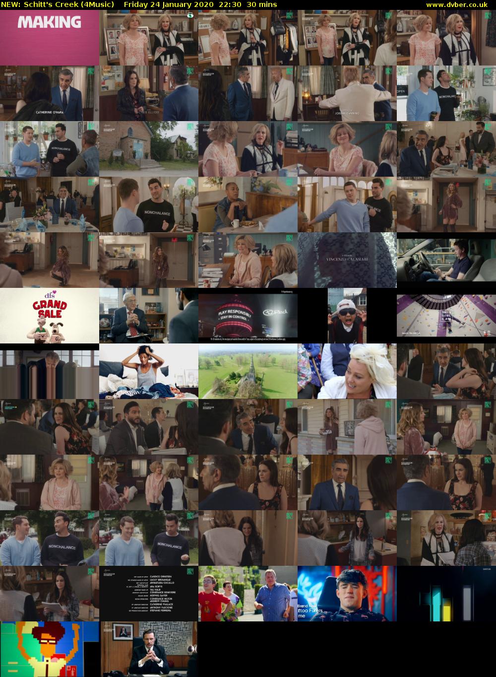 NEW: Schitt's Creek (4Music) Friday 24 January 2020 22:30 - 23:00
