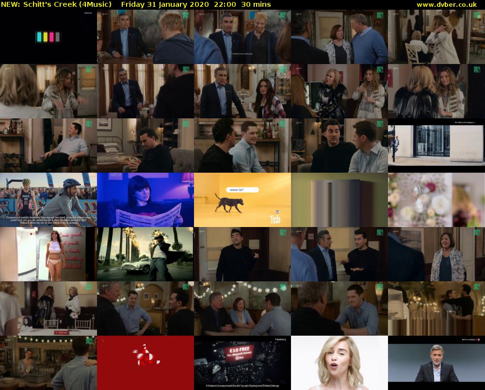 NEW: Schitt's Creek (4Music) Friday 31 January 2020 22:00 - 22:30