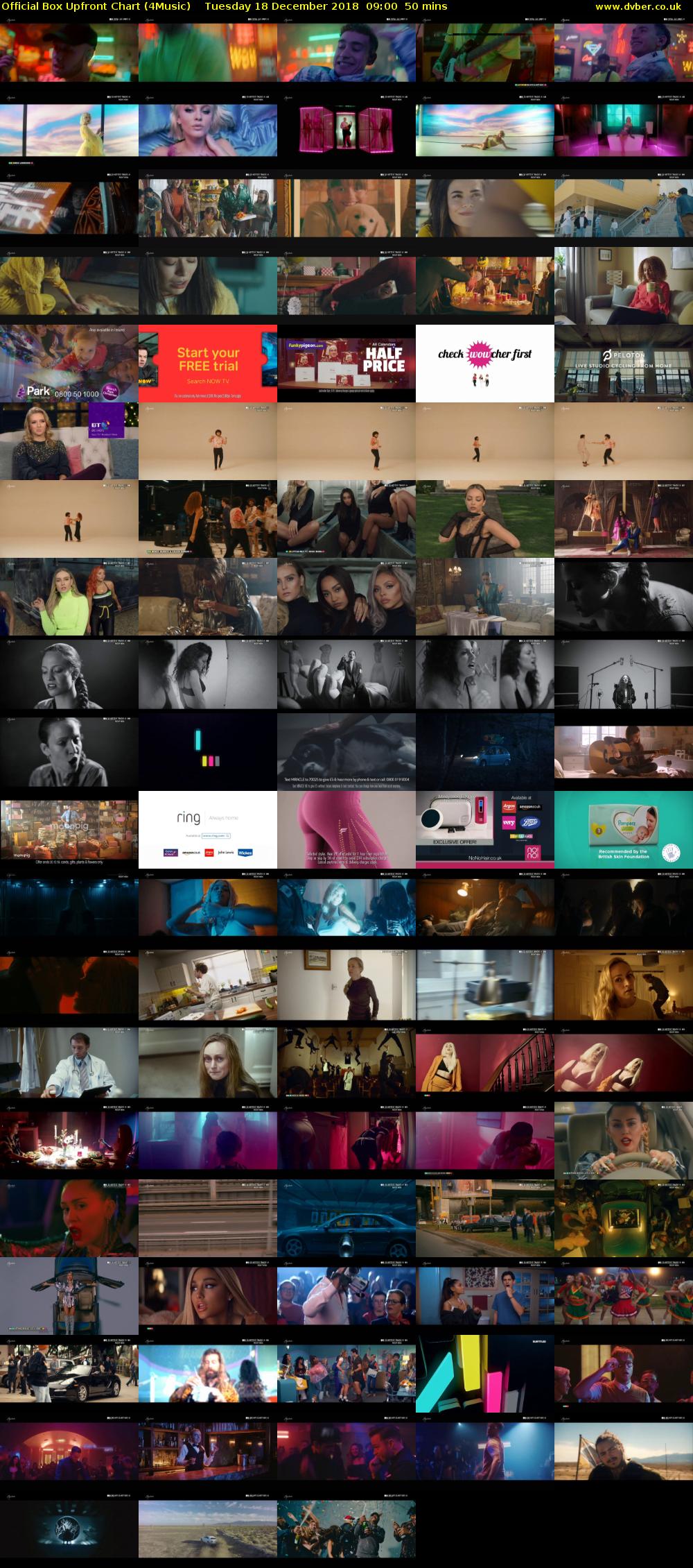 Official Box Upfront Chart (4Music) Tuesday 18 December 2018 09:00 - 09:50