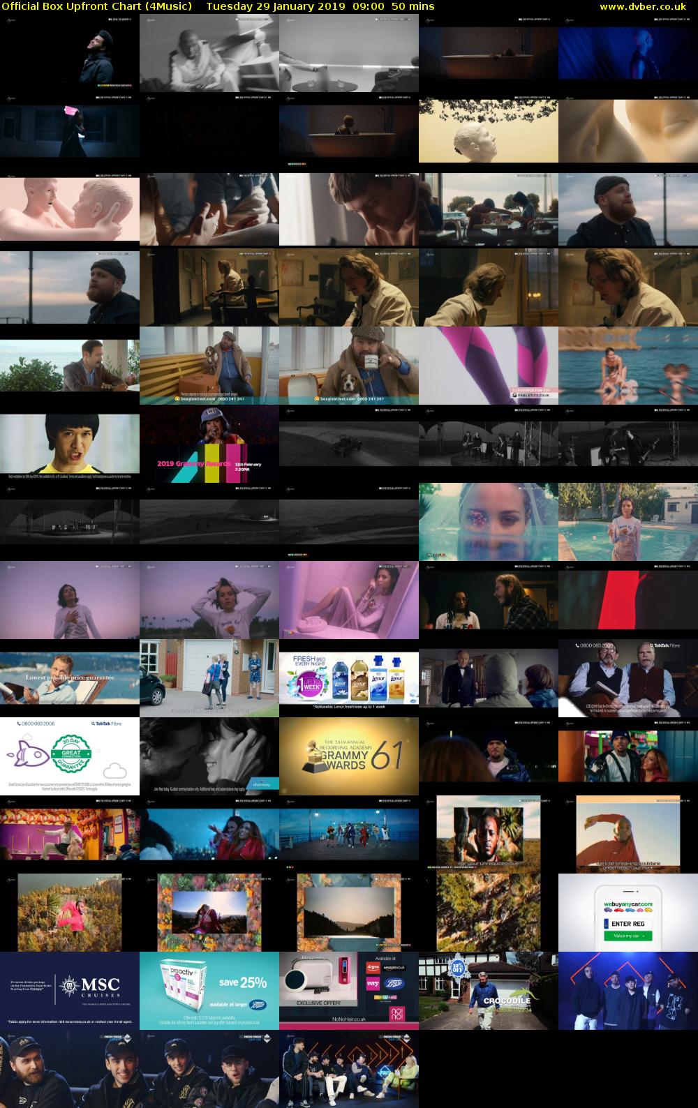 Official Box Upfront Chart (4Music) Tuesday 29 January 2019 09:00 - 09:50