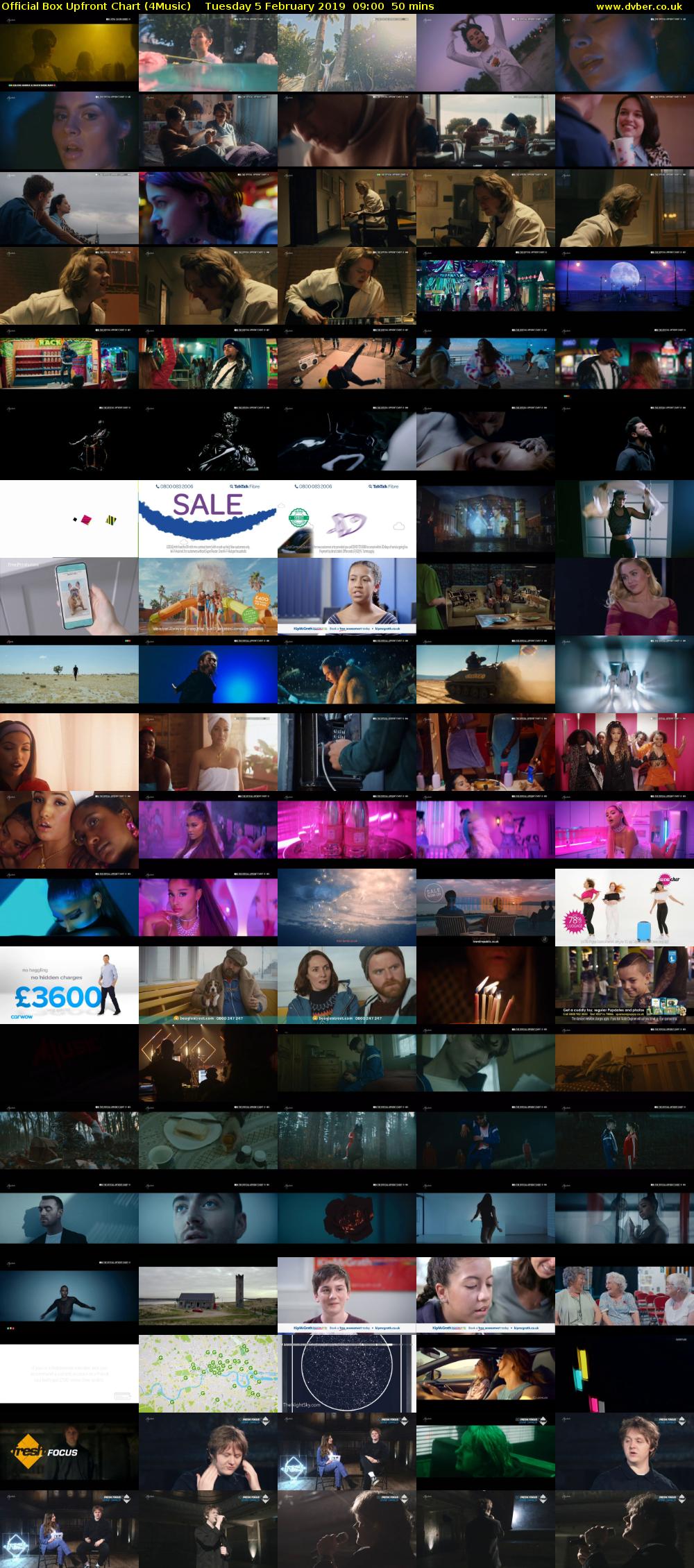 Official Box Upfront Chart (4Music) Tuesday 5 February 2019 09:00 - 09:50