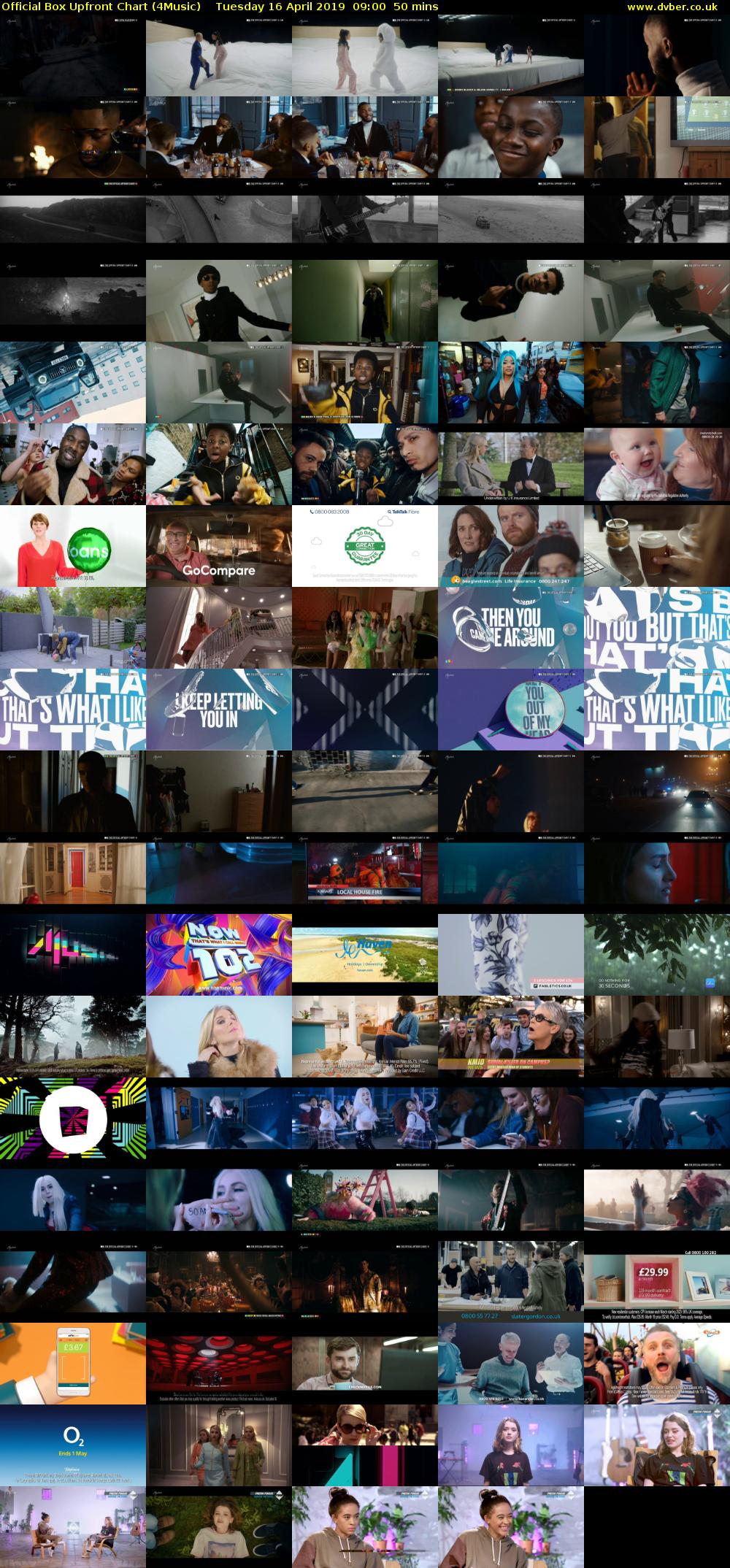 Official Box Upfront Chart (4Music) Tuesday 16 April 2019 09:00 - 09:50