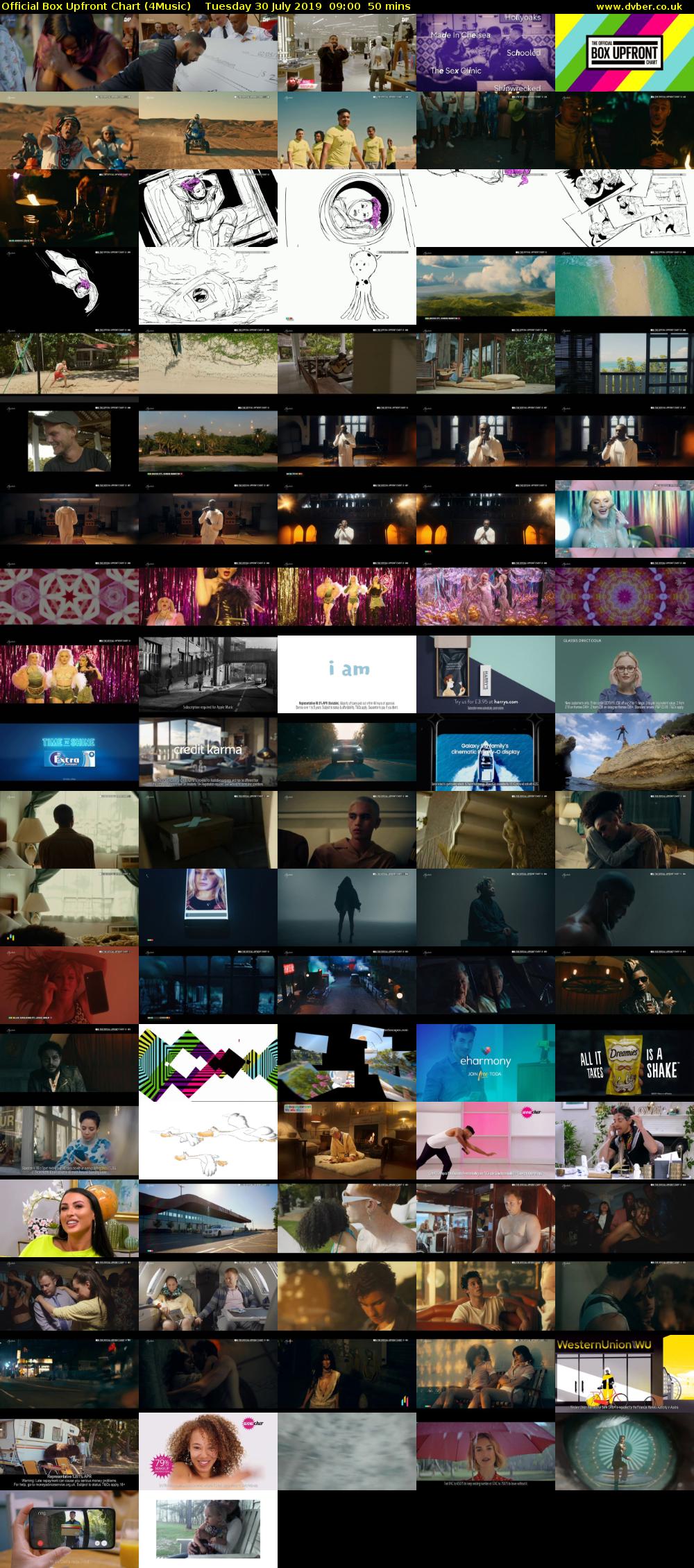 Official Box Upfront Chart (4Music) Tuesday 30 July 2019 09:00 - 09:50