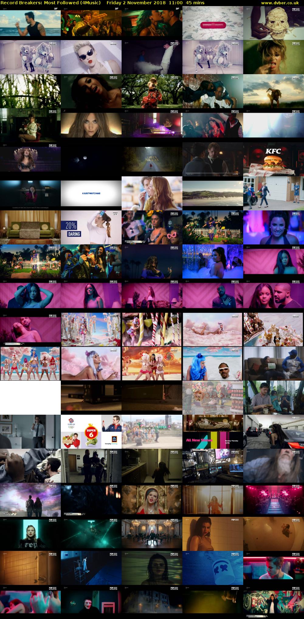 Record Breakers: Most Followed (4Music) Friday 2 November 2018 11:00 - 11:45