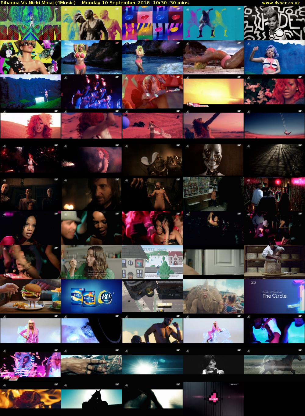 Rihanna Vs Nicki Minaj (4Music) Monday 10 September 2018 10:30 - 11:00