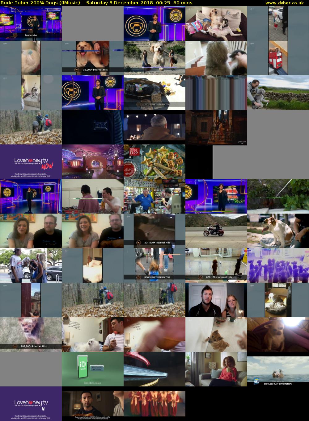 Rude Tube: 200% Dogs (4Music) Saturday 8 December 2018 00:25 - 01:25