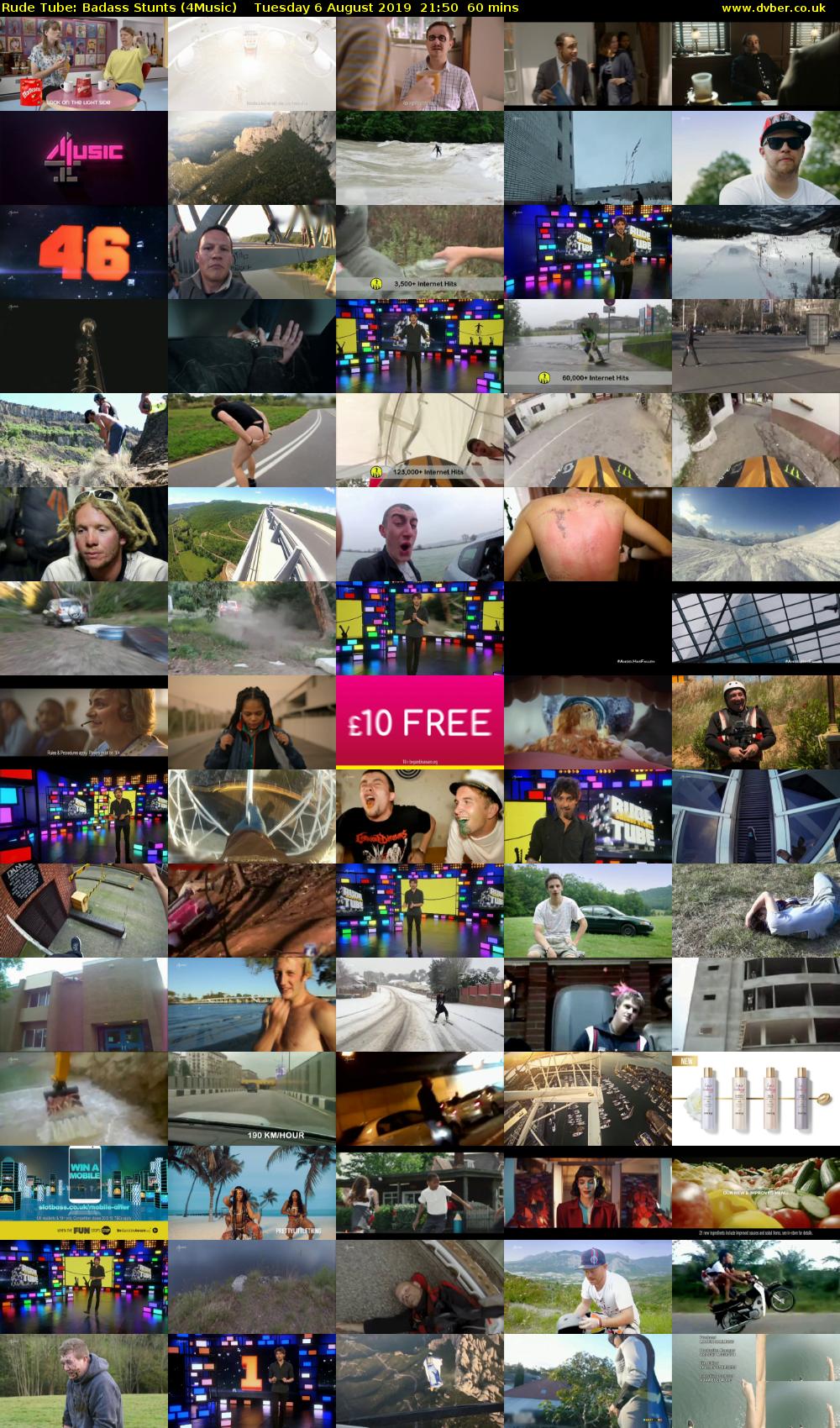 Rude Tube: Badass Stunts (4Music) Tuesday 6 August 2019 21:50 - 22:50