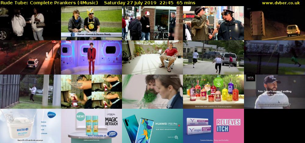 Rude Tube: Complete Prankers (4Music) Saturday 27 July 2019 22:45 - 23:50