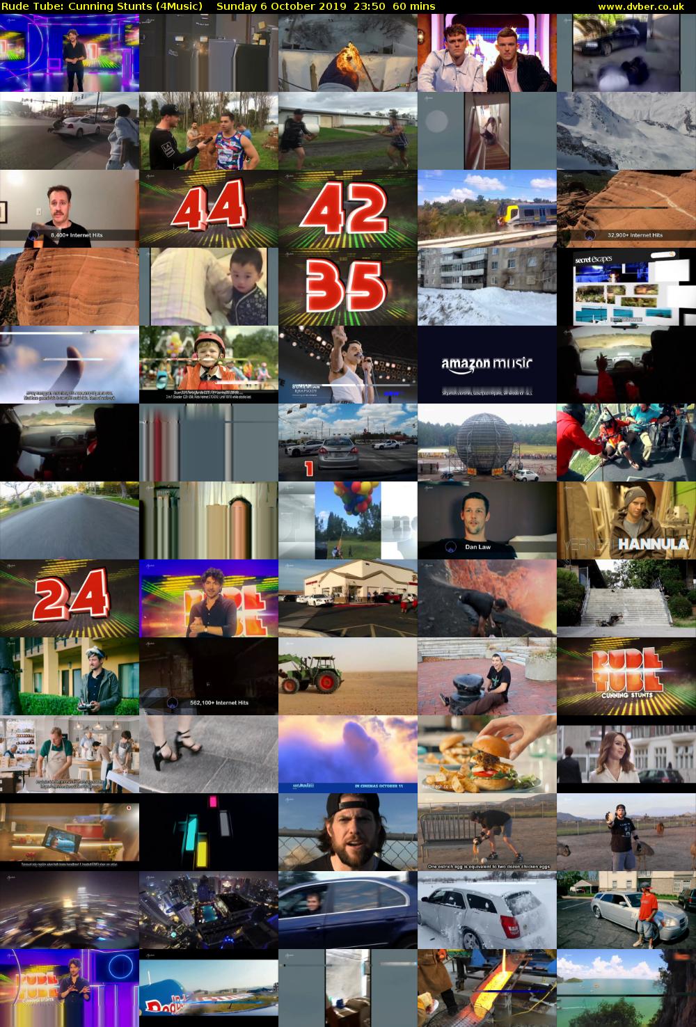 Rude Tube: Cunning Stunts (4Music) Sunday 6 October 2019 23:50 - 00:50