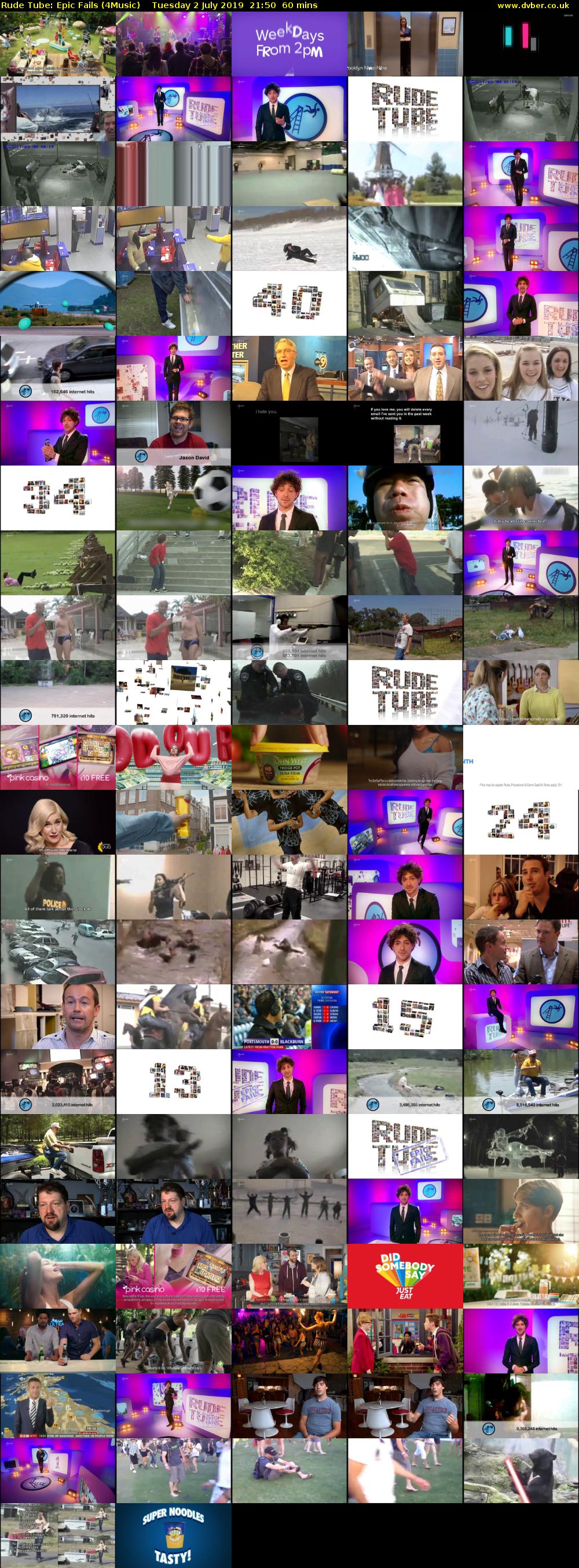 Rude Tube: Epic Fails (4Music) Tuesday 2 July 2019 21:50 - 22:50