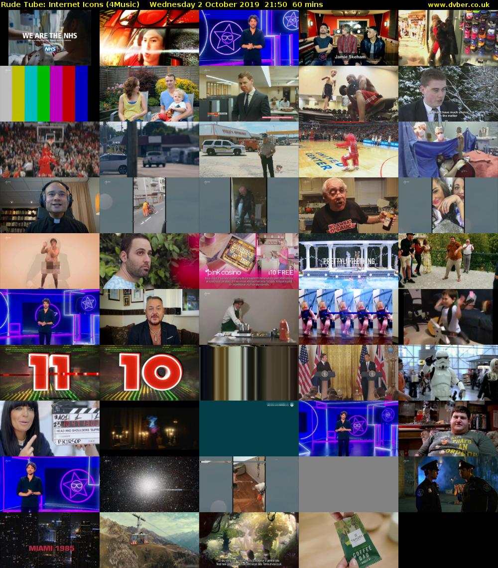 Rude Tube: Internet Icons (4Music) Wednesday 2 October 2019 21:50 - 22:50