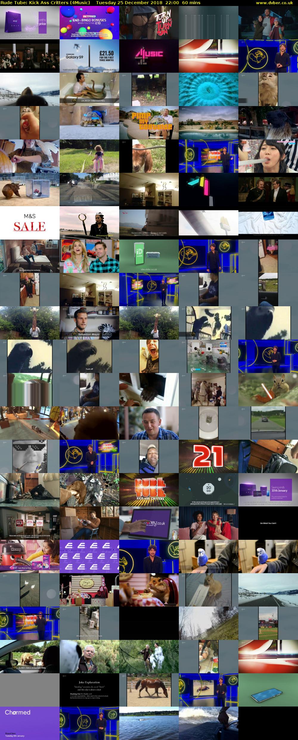 Rude Tube: Kick Ass Critters (4Music) Tuesday 25 December 2018 22:00 - 23:00