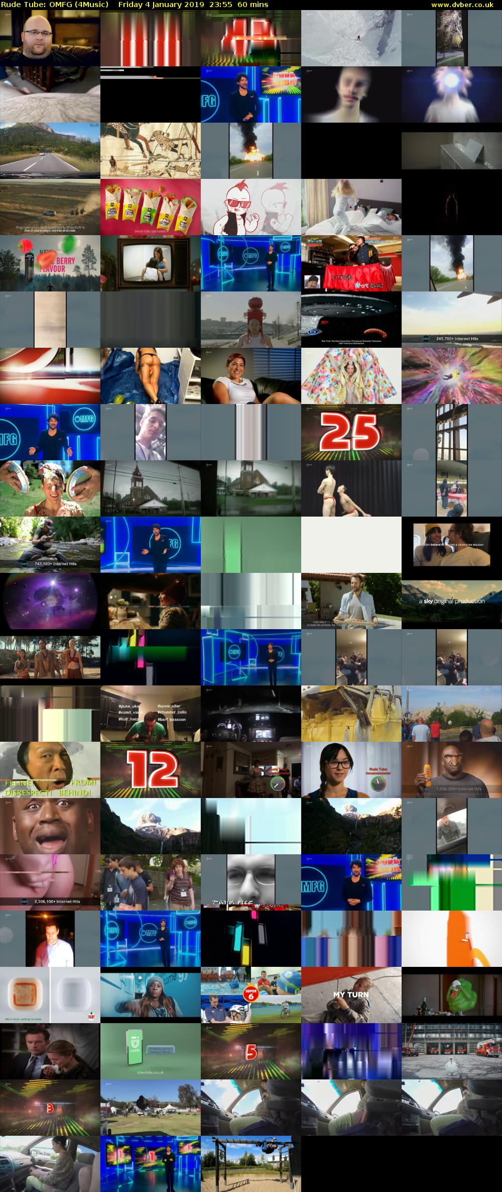 Rude Tube: OMFG (4Music) Friday 4 January 2019 23:55 - 00:55