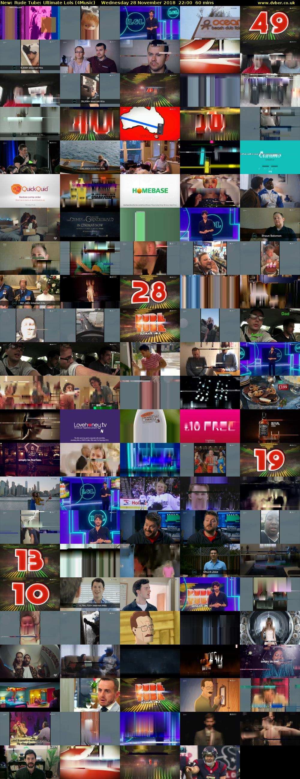 Rude Tube: Ultimate Lols (4Music) Wednesday 28 November 2018 22:00 - 23:00