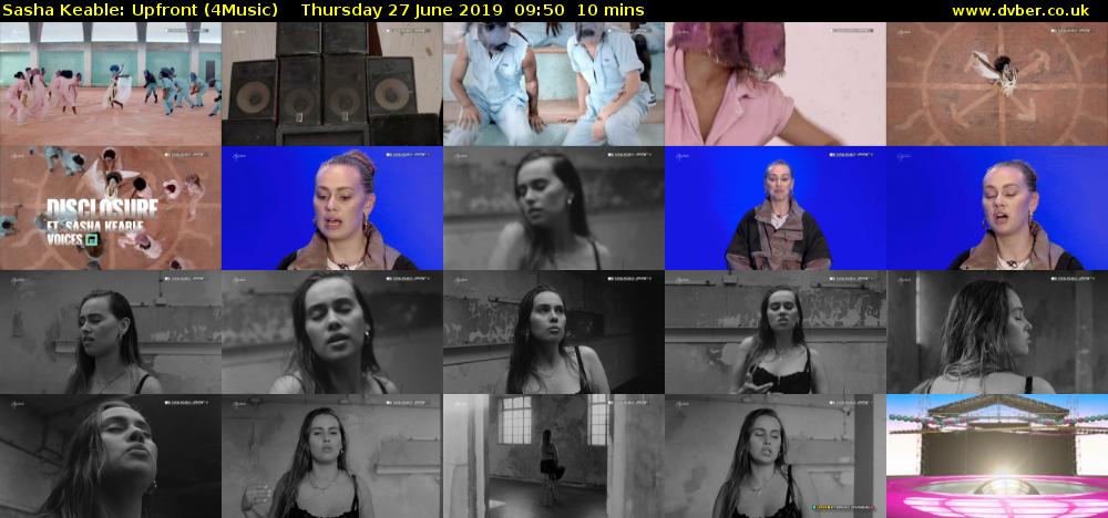 Sasha Keable: Upfront (4Music) Thursday 27 June 2019 09:50 - 10:00