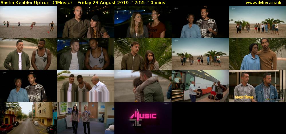 Sasha Keable: Upfront (4Music) Friday 23 August 2019 17:55 - 18:05