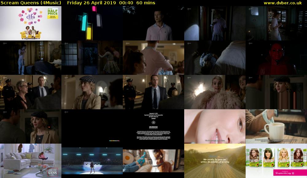 Scream Queens (4Music) Friday 26 April 2019 00:40 - 01:40