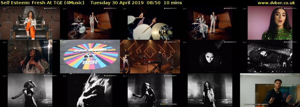 Self Esteem: Fresh At TGE (4Music) Tuesday 30 April 2019 08:50 - 09:00