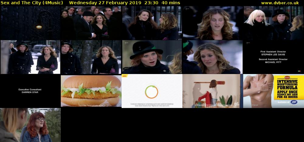 Sex and The City (4Music) Wednesday 27 February 2019 23:30 - 00:10