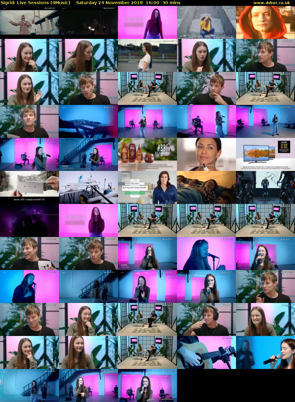 Sigrid: Live Sessions (4Music) Saturday 24 November 2018 16:00 - 16:30