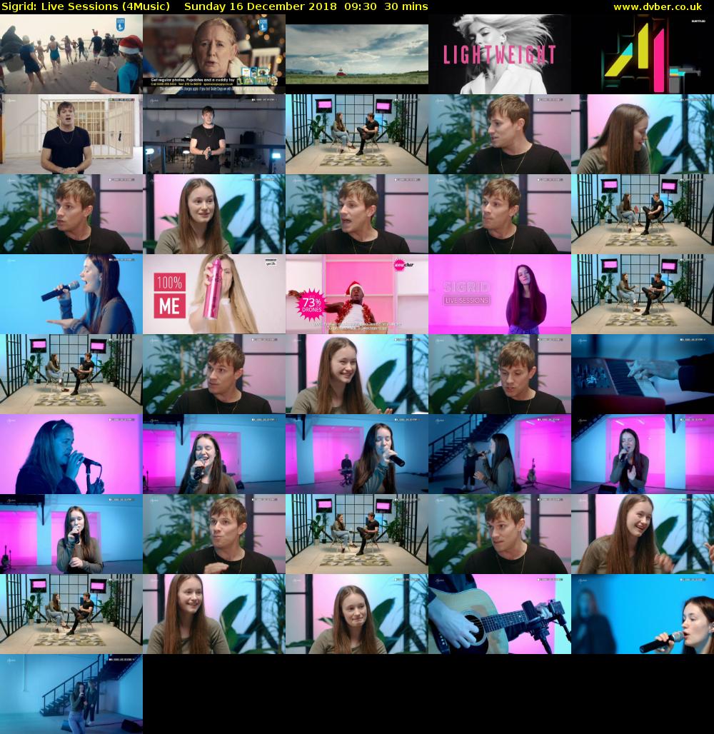 Sigrid: Live Sessions (4Music) Sunday 16 December 2018 09:30 - 10:00