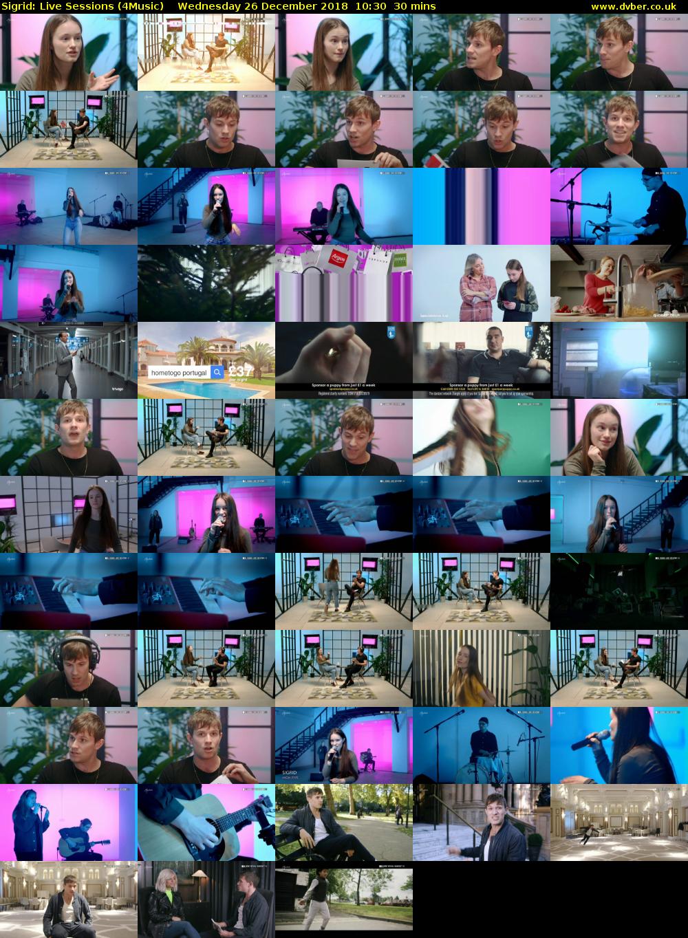 Sigrid: Live Sessions (4Music) Wednesday 26 December 2018 10:30 - 11:00